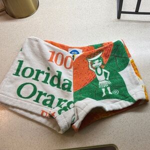 Women's Orange and White Shorts